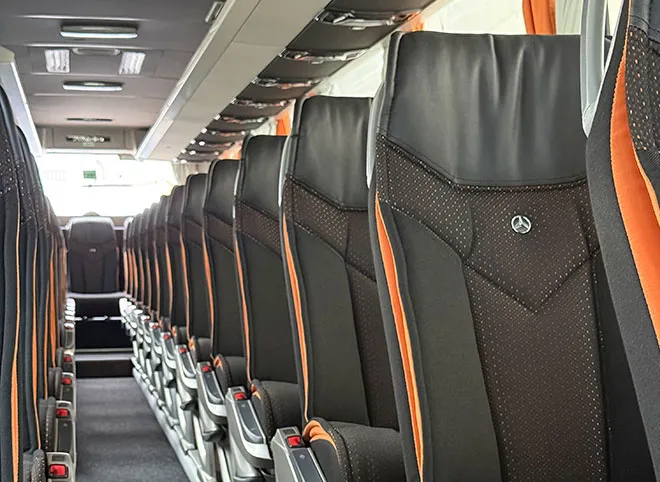 Interior de los autocares que viaja de Málaga a Sevilla